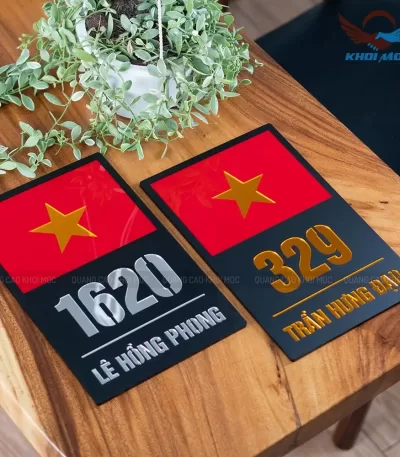 Biển Số Nhà Mica Cao Cấp khắc Lazer - KMS-14 (1)