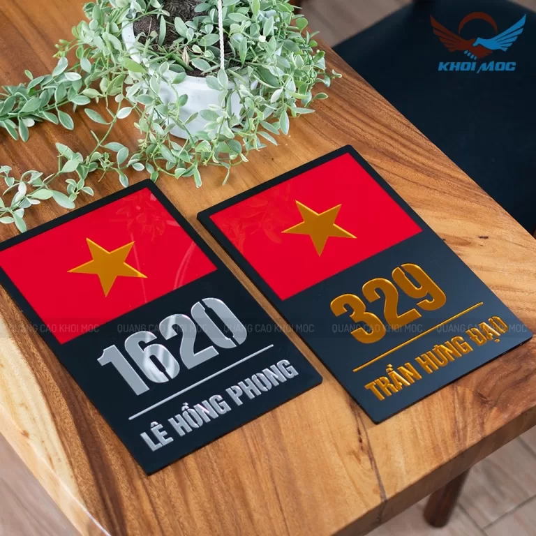 Biển Số Nhà Mica Cao Cấp khắc Lazer - KMS-14 (1)