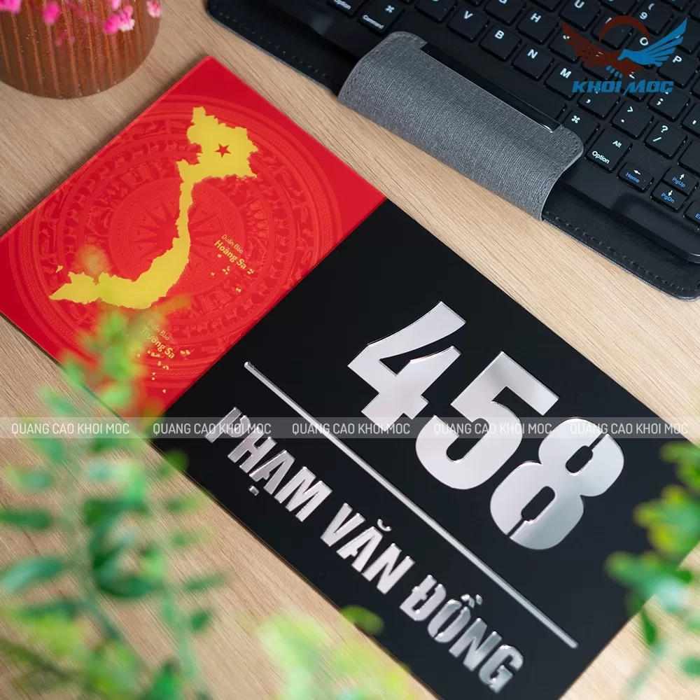 Bảng số nhà in hình bản đồ Việt Nam