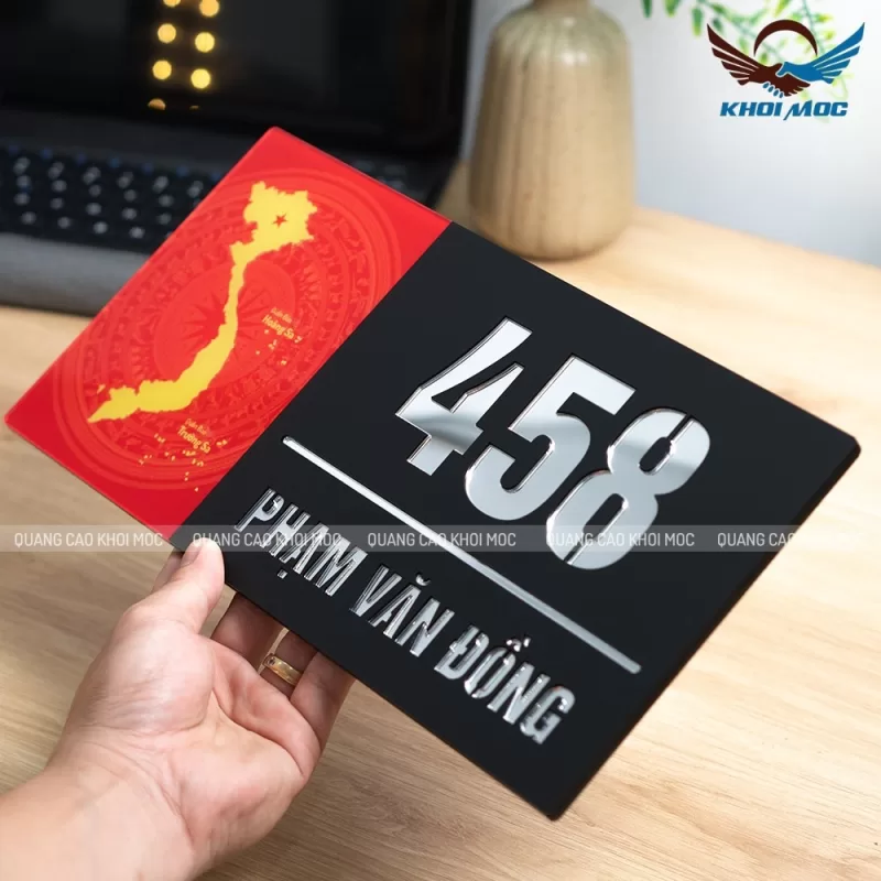 Bảng số nhà in hình bản đồ Việt Nam