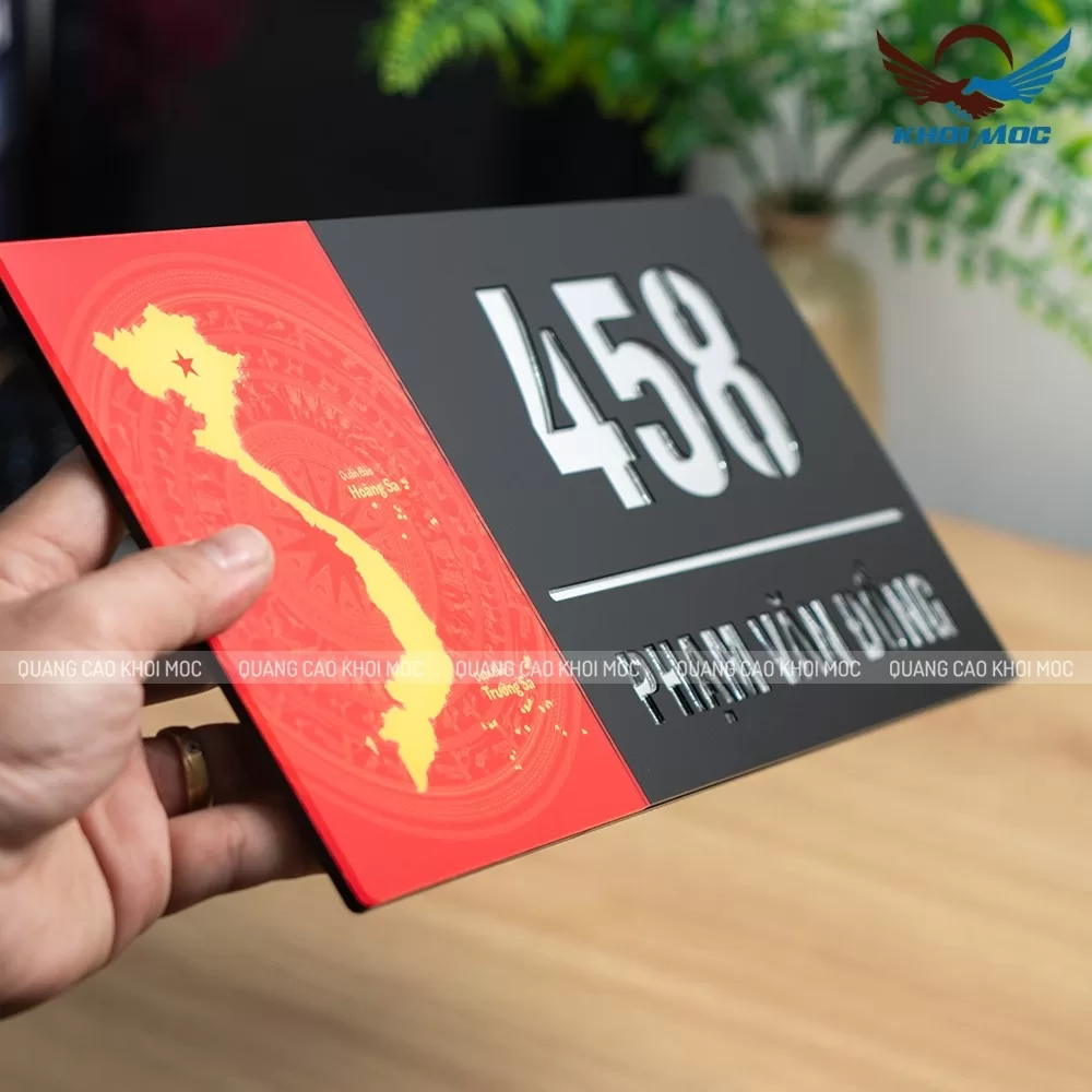 Bảng số nhà in hình bản đồ Việt Nam