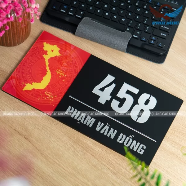 Bảng số nhà in hình bản đồ Việt Nam