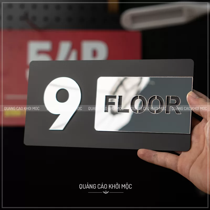 Bảng số tầng KMS-26 – Nhỏ gọn mà sang xịn hết ý! - Bảng mica dán tường kết hợp với mica gương sang trọng, bắt mắt - Ảnh 10