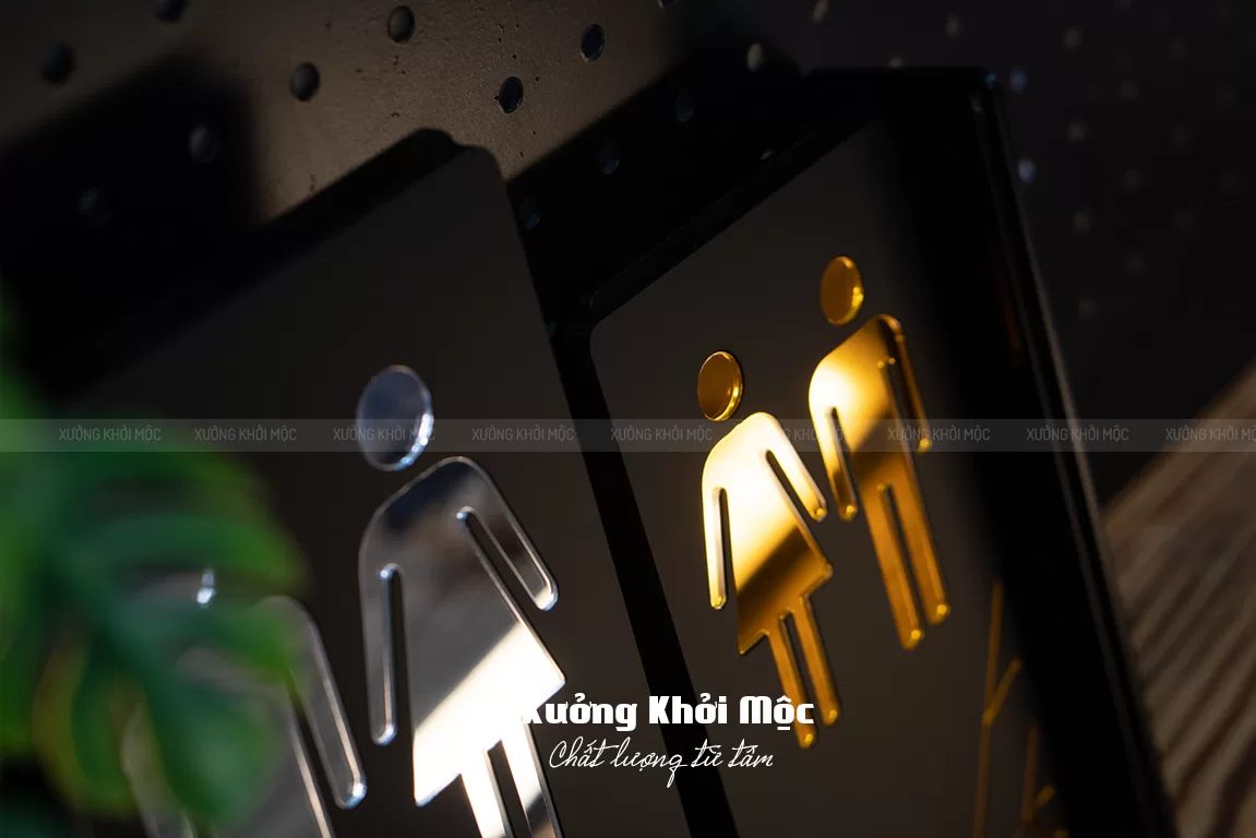 Bảng hiệu WC mica sang trọng cho văn phòng, nhà hàng