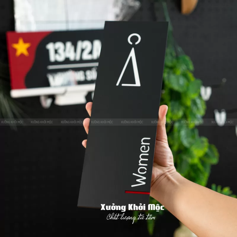 Bảng Toilet Men (Nam) Women (Nữ) Mica Dán Tường KMS-47 - Ảnh 4