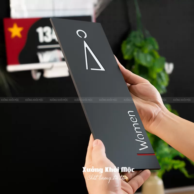 Bảng Toilet Men (Nam) Women (Nữ) Mica Dán Tường KMS-47 - Ảnh 5