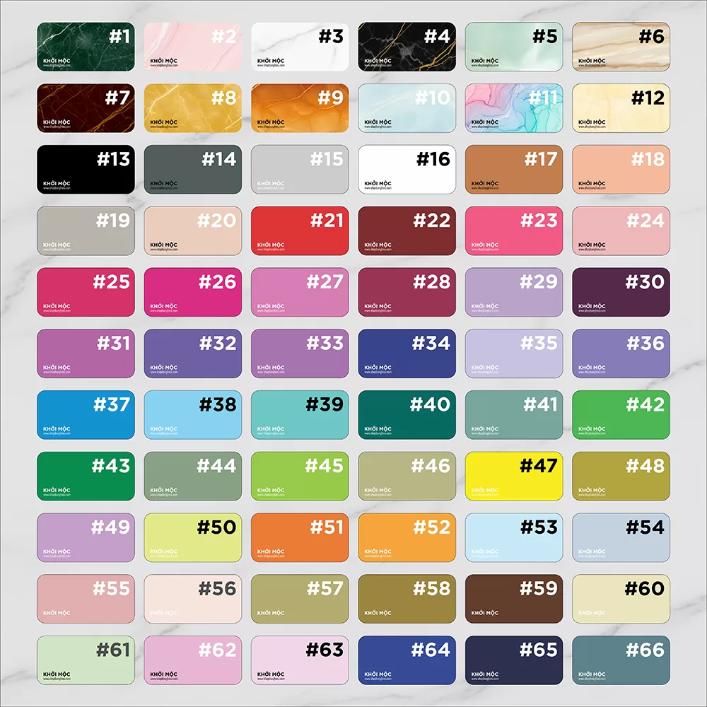 Bảng màu nền tùy chọn cho khách