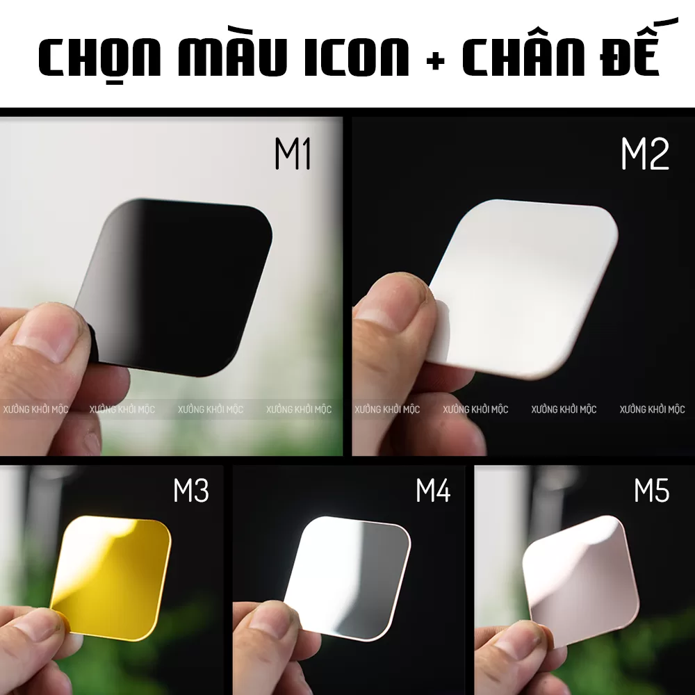 Về chất liệu và màu sắc phối icon chân đế