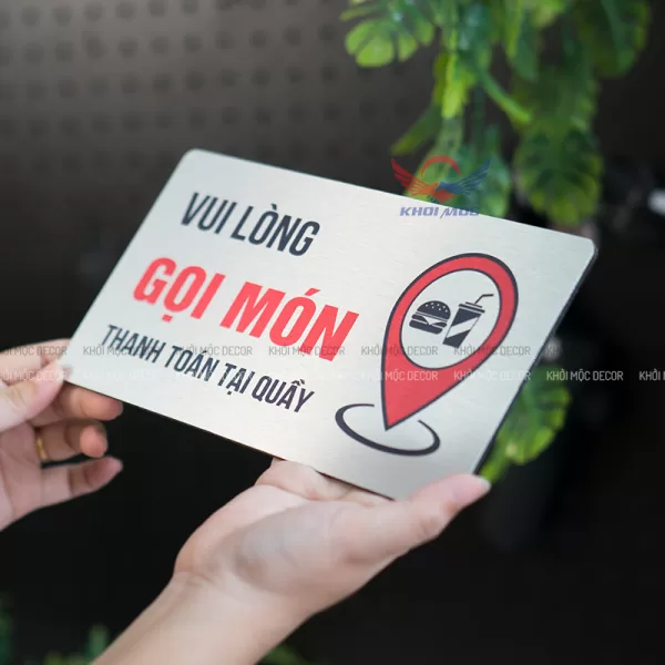 Bảng  “Vui lòng gọi món – Thanh toán tại quầy” KMD60 | Khởi Mộc