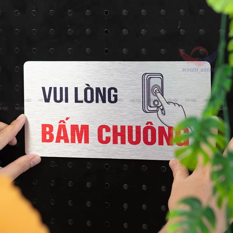 Mẫu bảng bấm chuông alu cao cấp dùng cho quầy lễ tân và shop