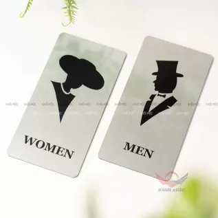 Bộ bảng toilet Women - Men phong cách cổ điển Alu xước | Khởi Mộc