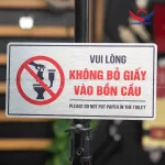 Biển nhắc nhở vui lòng không bỏ giấy vào bồn cầu" BAL01 chất liệu Alu - Ảnh 6