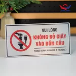 Biển nhắc nhở vui lòng không bỏ giấy vào bồn cầu" BAL01 chất liệu Alu - Ảnh 4