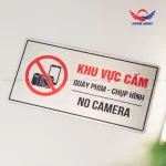 Bảng cấm quay phim chụp hình BAL15 – No Camera cho khu vực bảo mật
