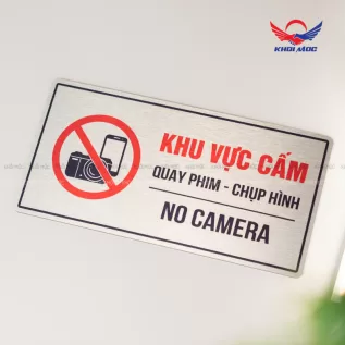 Bảng cấm quay phim chụp hình BAL15 – No Camera cho khu vực bảo mật