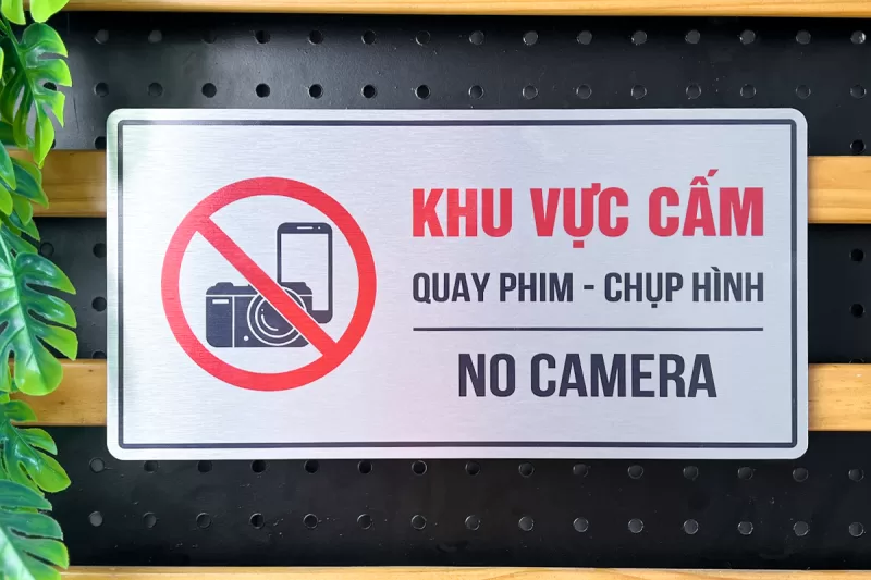 Bảng cấm quay phim chụp hình BAL15 – No Camera cho khu vực bảo mật - Ảnh 5