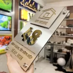 Mẫu bảng số nhà inox 304 trắng xước cao cấp hiện đại SNI03 - Ảnh 3