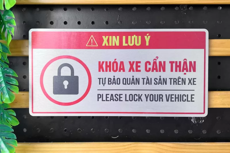 Biển báo Khóa xe cẩn thận, tự bảo quản tài sản trên xe / Please lock your vehicle BAL13 - Ảnh 4