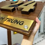 Biển số nhà gỗ tự nhiên số inox nổi khối 3D SNI04 - Ảnh 5
