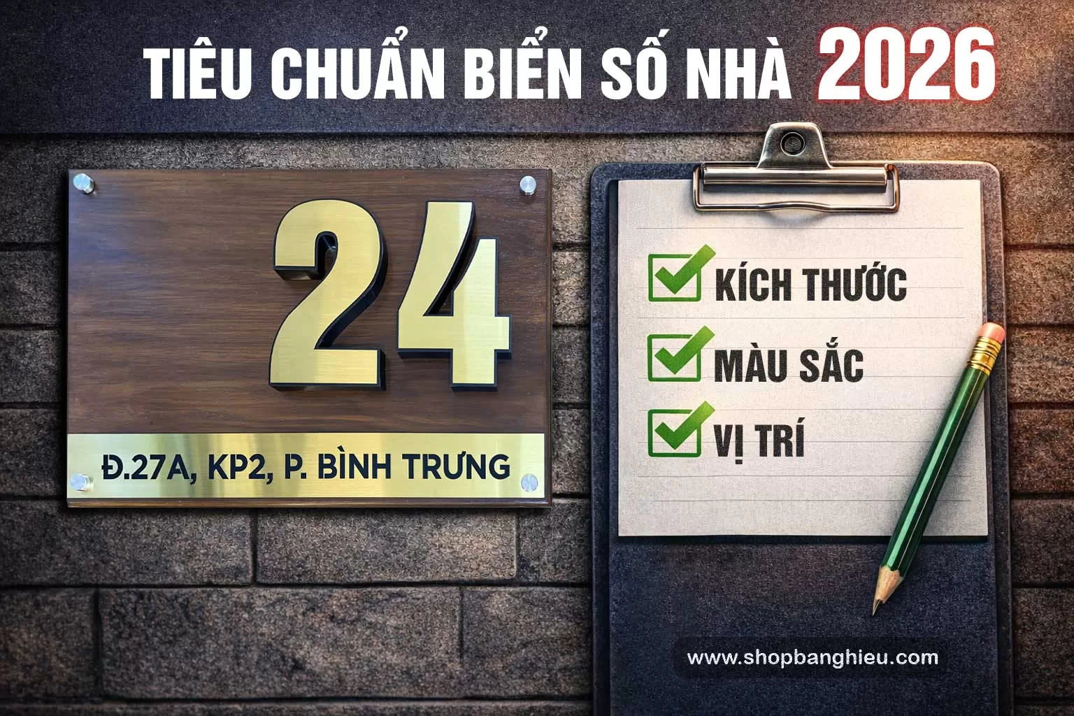 biển số nhà đúng quy định kích thước và màu sắc năm 2026