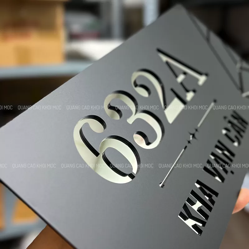 Bảng số nhà inox kết hợp mica cắt laser 2 lớp KMS-110 - Ảnh 9
