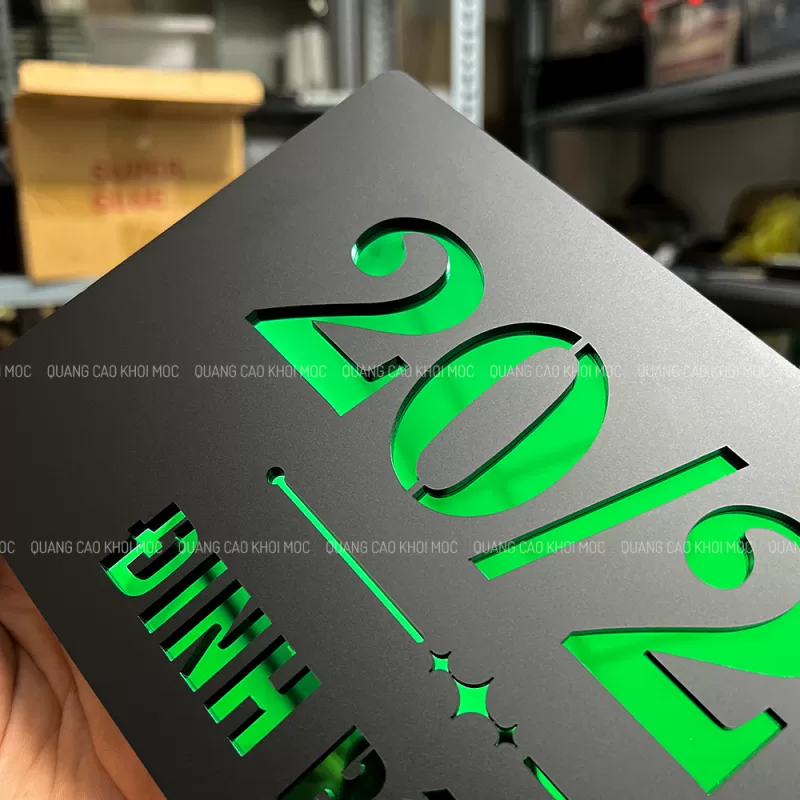 Bảng số nhà inox kết hợp mica cắt laser 2 lớp KMS-110 - Ảnh 7