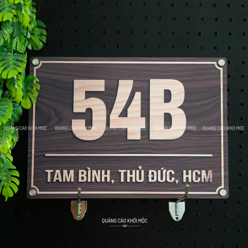 Bảng số nhà Alu in UV vân gỗ SAL01 - Ảnh 2