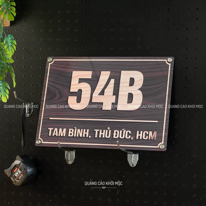 Bảng số nhà Alu in UV vân gỗ SAL01 - Ảnh 4