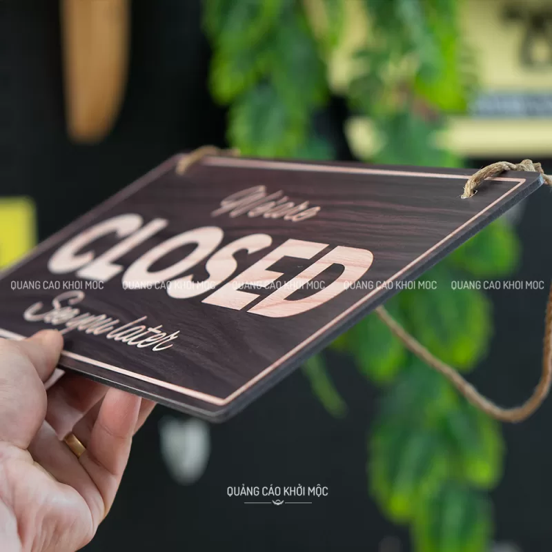 Bảng alu decor vân gỗ open closed treo cửa DAL01 - Ảnh 6